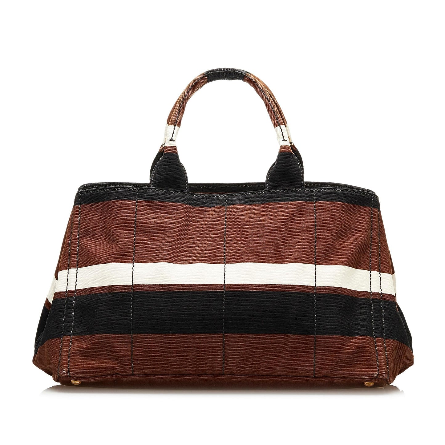 Prada Striped Canapa Handbag (SHG-35845)
