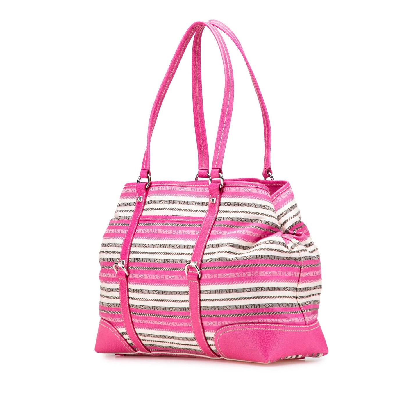 Prada Striped Jacquard Tote