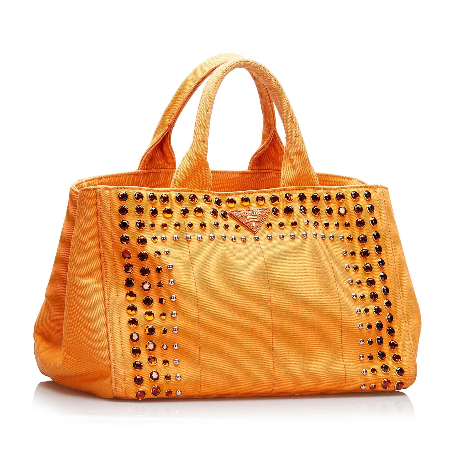 Prada Studded Canapa Satchel (SHG-vEOeLR)