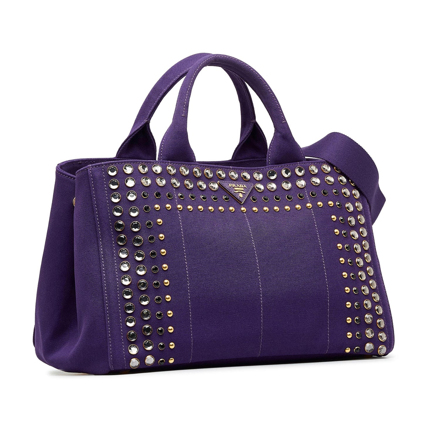 Prada Studded Canapa Satchel (SHG-IezM8f)