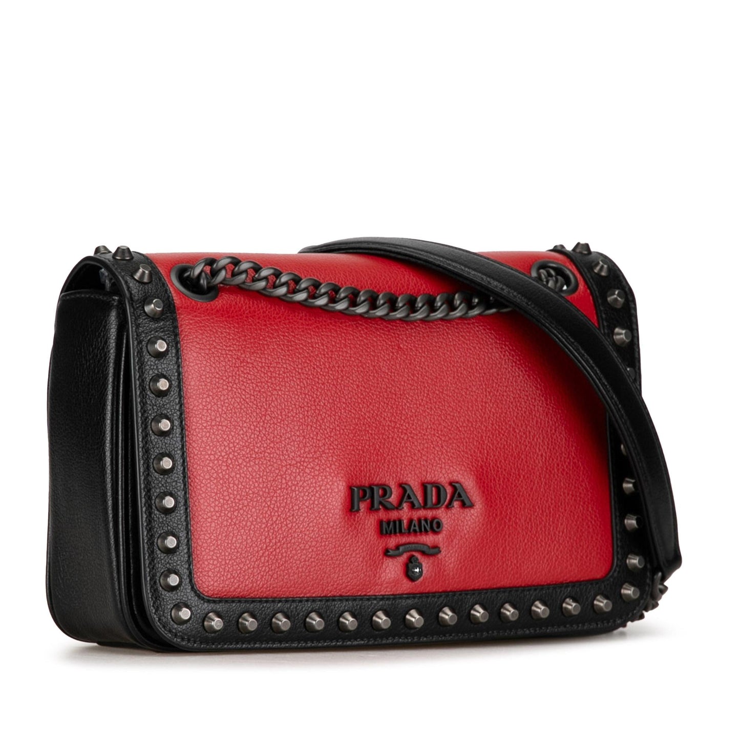 Prada Studded Glace Calf Crossbody (SHG-yFMc7A)
