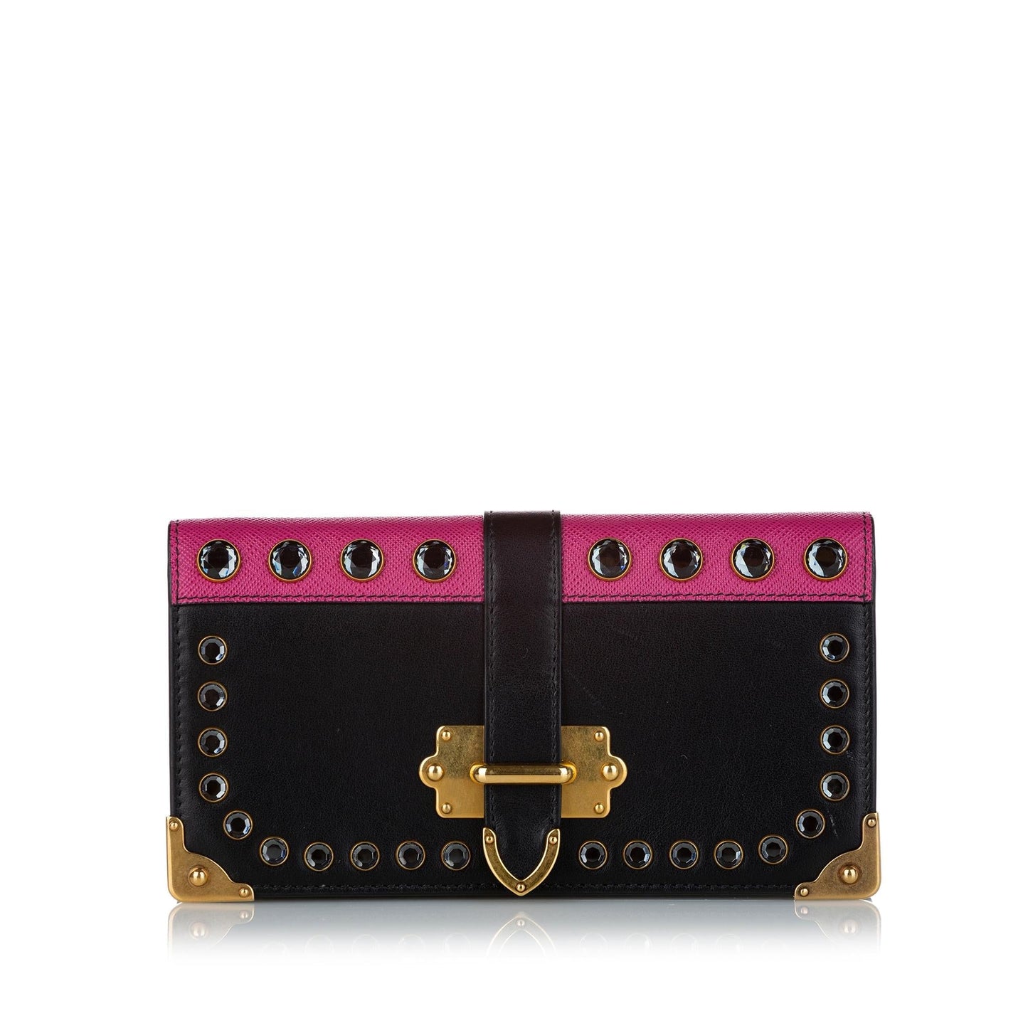 Prada Studded Mini Cahier Leather Crossbody Bag (SHG-JbVdFn)