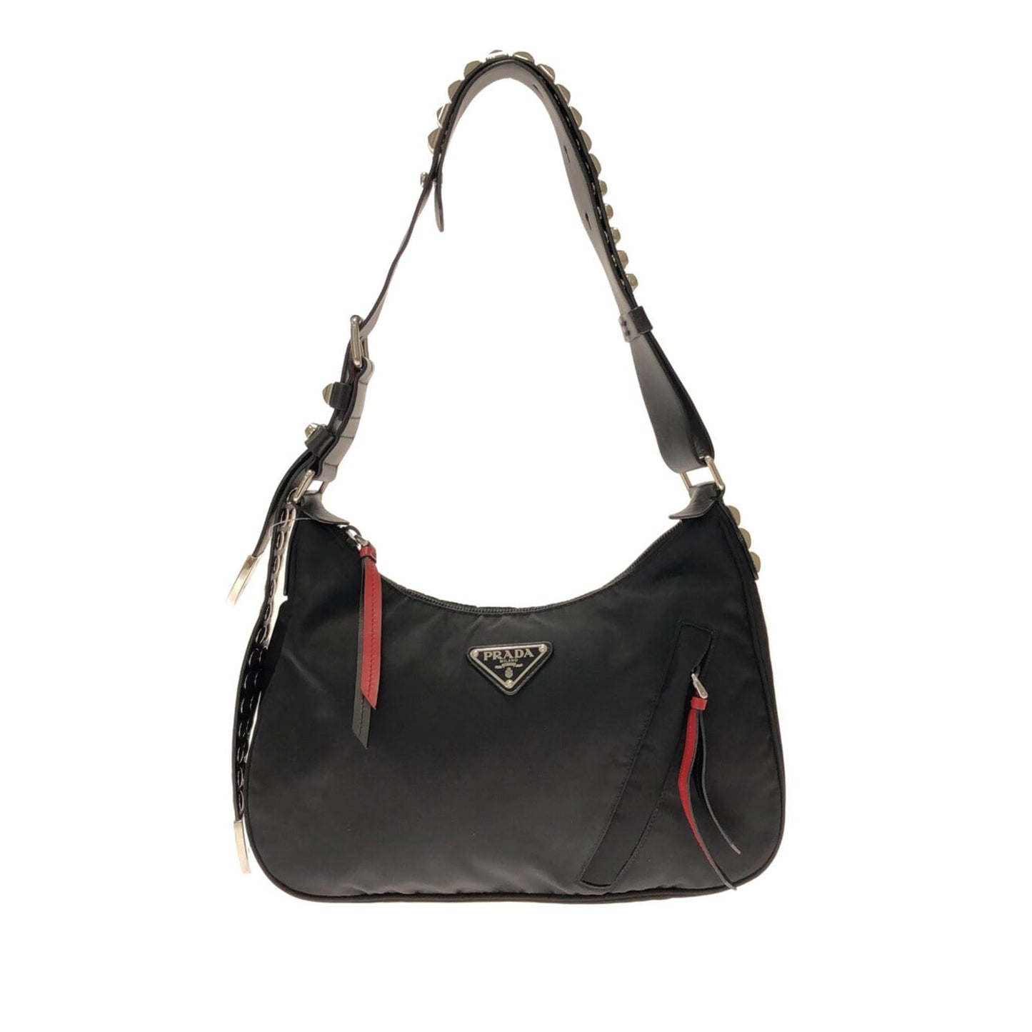 Prada Studded New Vela Tessuto Shoulder Bag (SHG-h6gFLh)