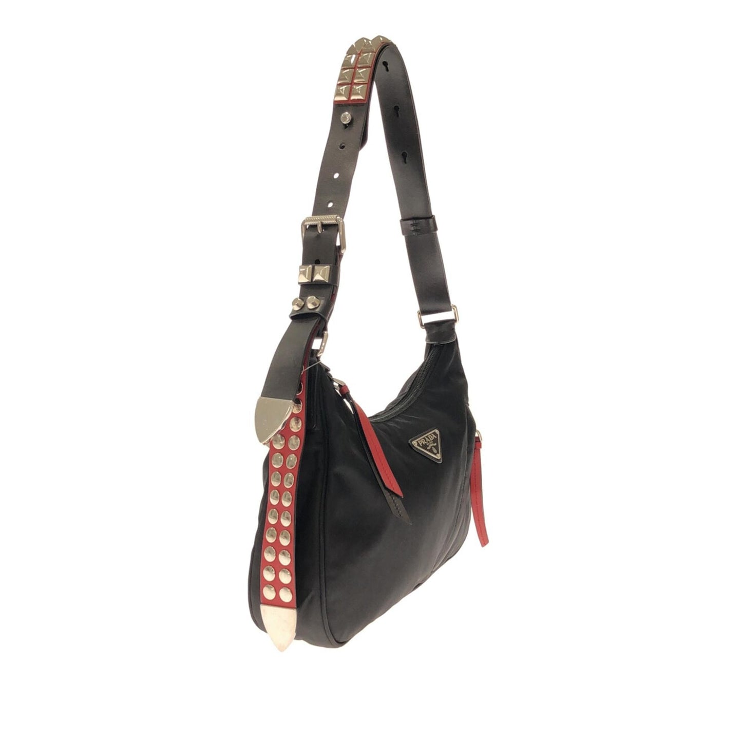 Prada Studded New Vela Tessuto Shoulder Bag (SHG-h6gFLh)