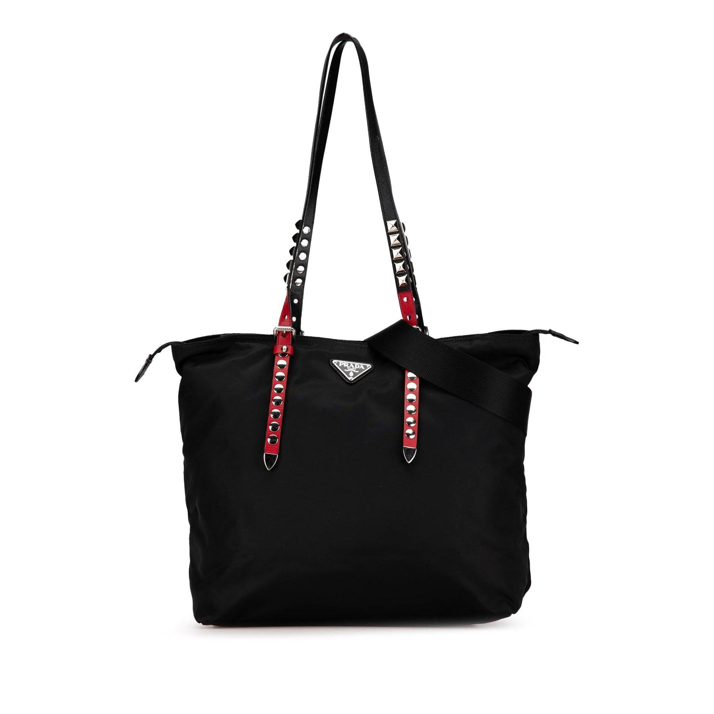 Prada Studded Tessuto New Vela Satchel