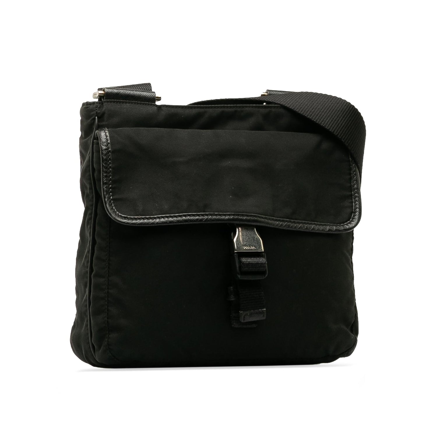 Prada Tessuto Buckle Messenger Bag