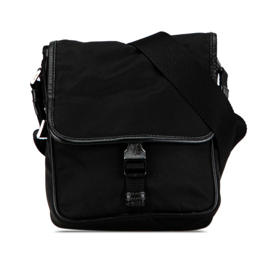 Prada Tessuto Buckle Messenger Bag