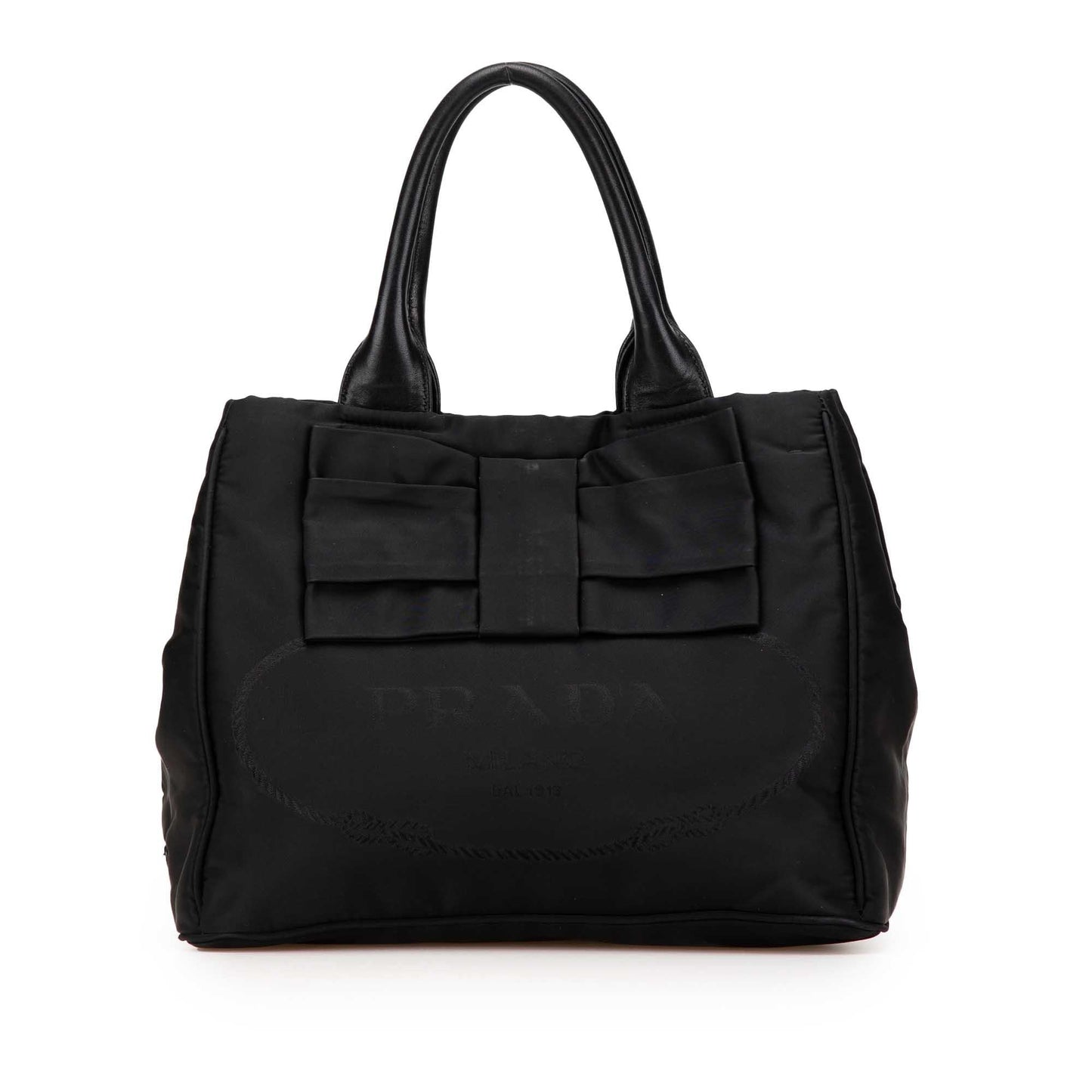Prada Tessuto Canapa Logo Bow Satchel