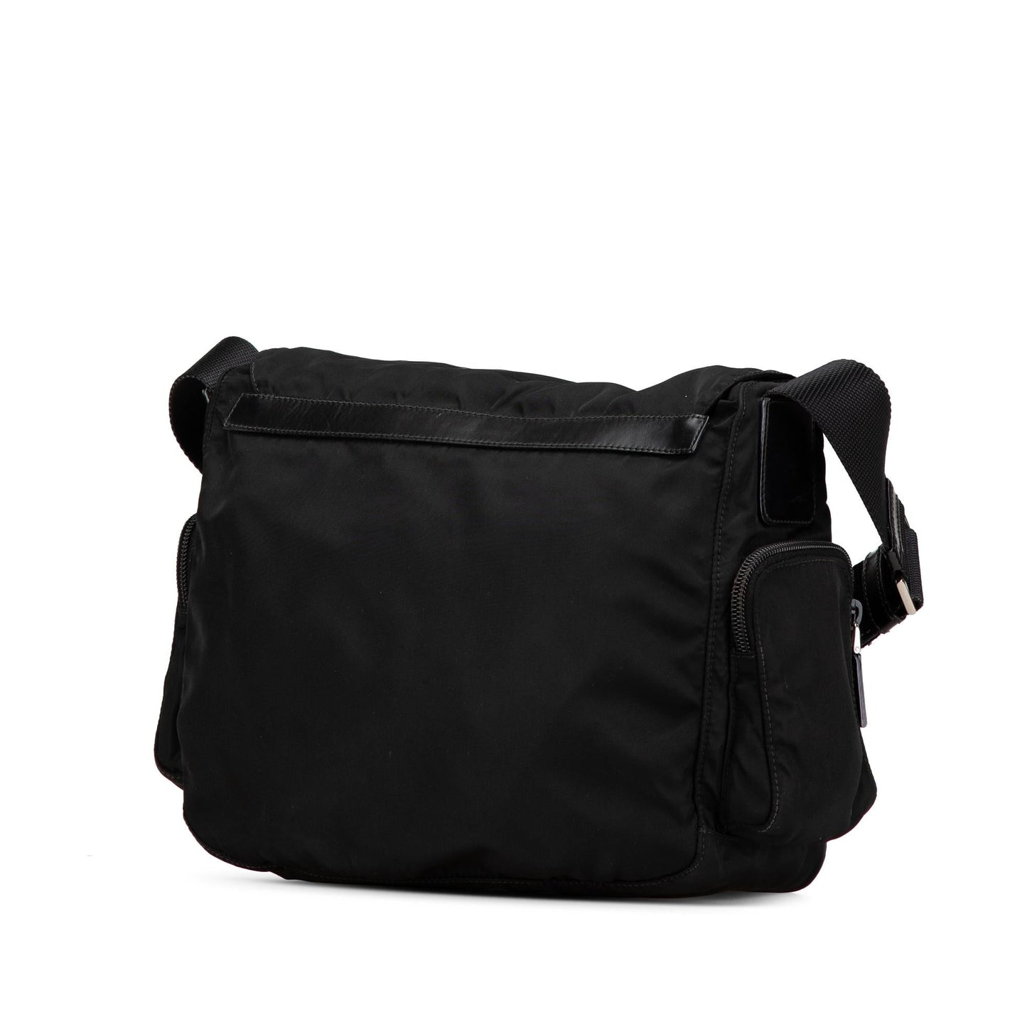 Prada Tessuto Double Buckle Messenger Bag