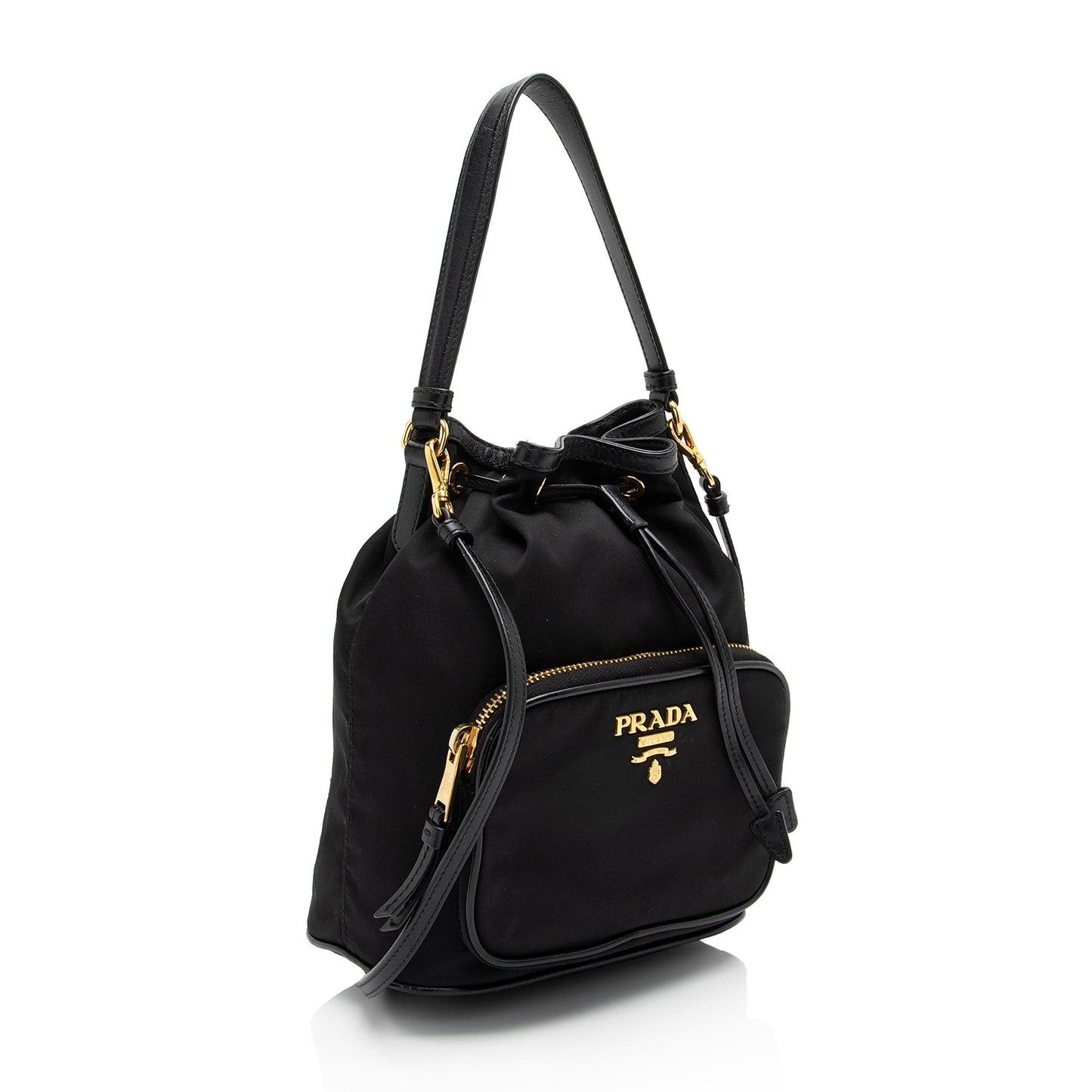 Prada Tessuto Duet Drawstring Mini Bucket Bag (SHF-1DaDrC)