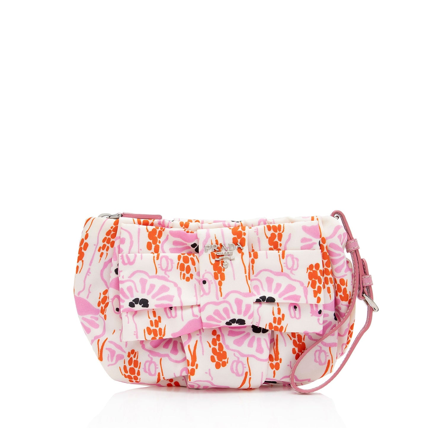 Prada Tessuto Floral Bow Wristlet (SHF-JvmMUv)