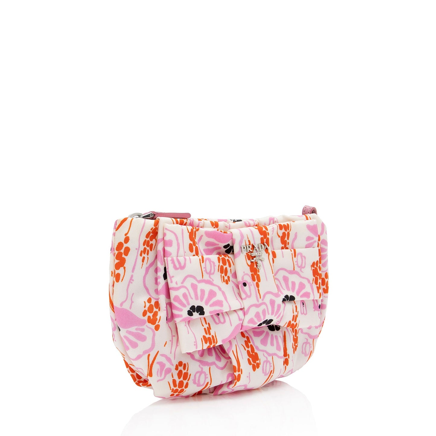 Prada Tessuto Floral Bow Wristlet (SHF-JvmMUv)