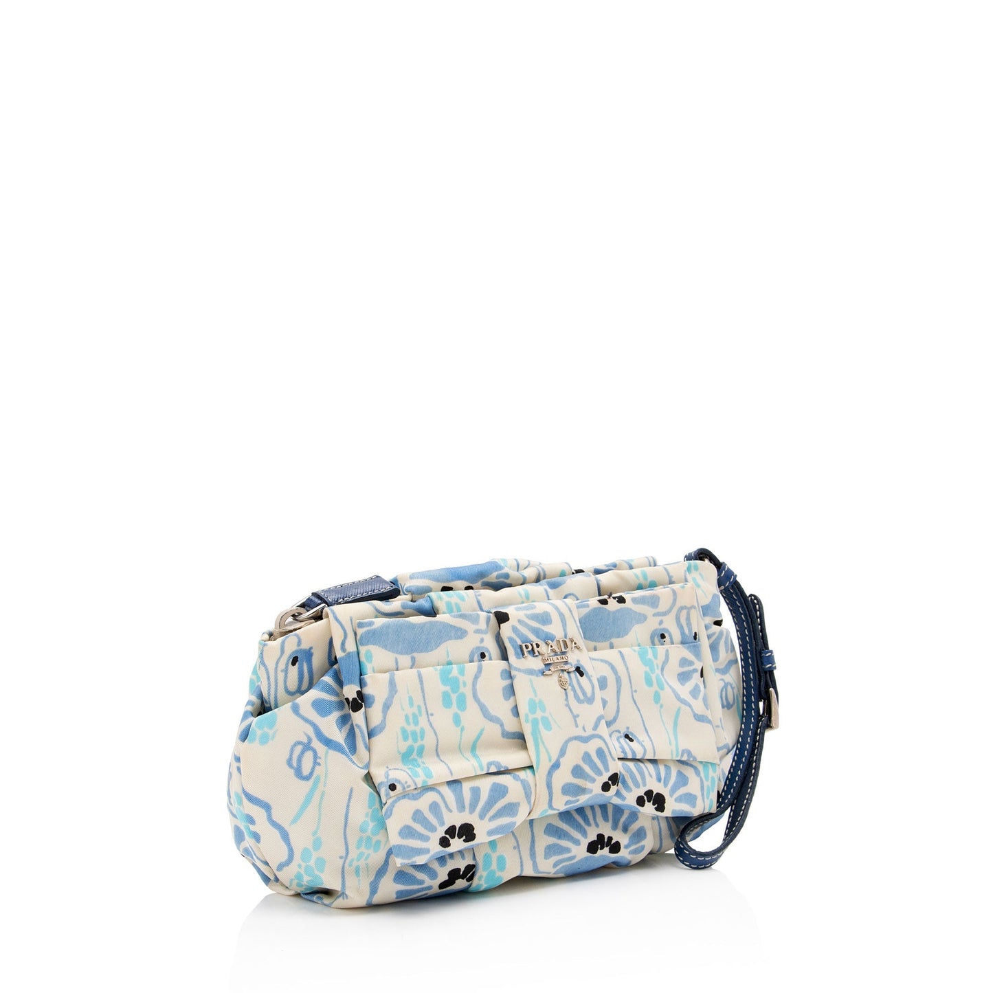 Prada Tessuto Floral Bow Wristlet (SHF-aJyhXo)
