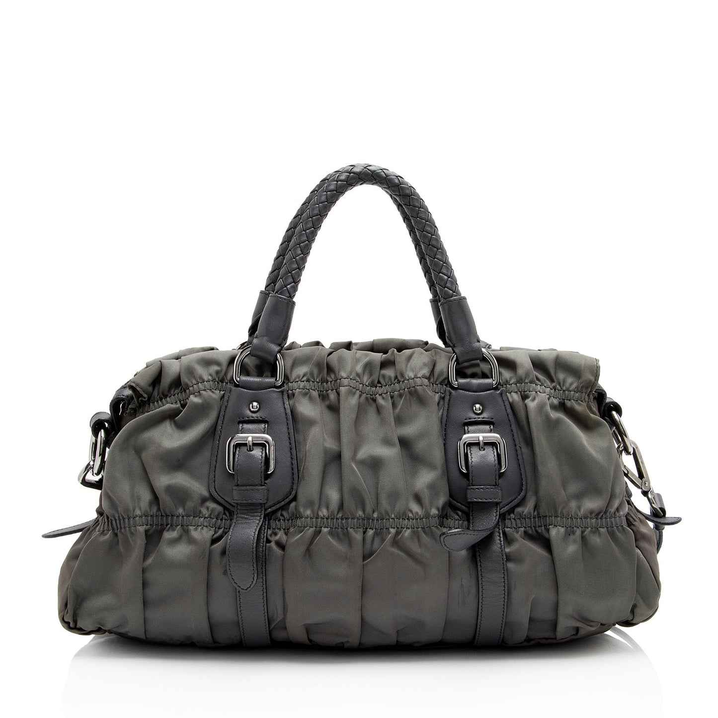 Prada Tessuto Gaufre Braided Handle Satchel (SHF-2Sh8Vf)