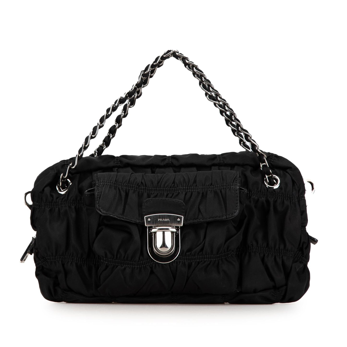 Prada Tessuto Gaufre Chain Satchel