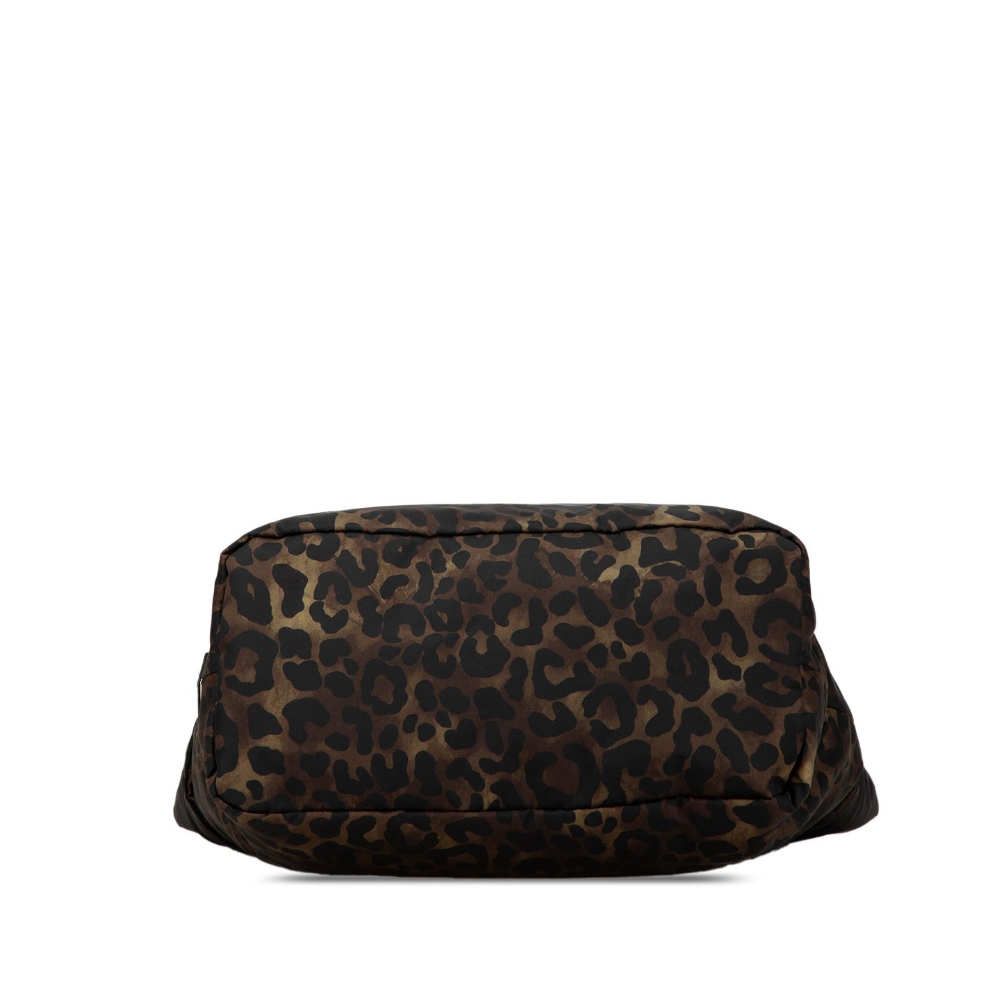 Prada Tessuto Leopard Print Reversible Satchel