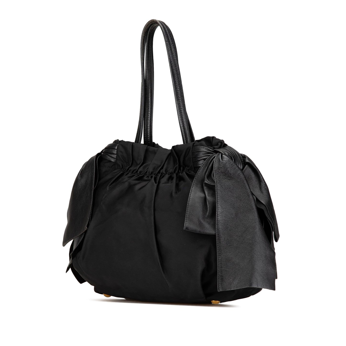 Prada Tessuto Logo Bow Satchel (SHG-qVQz2h)