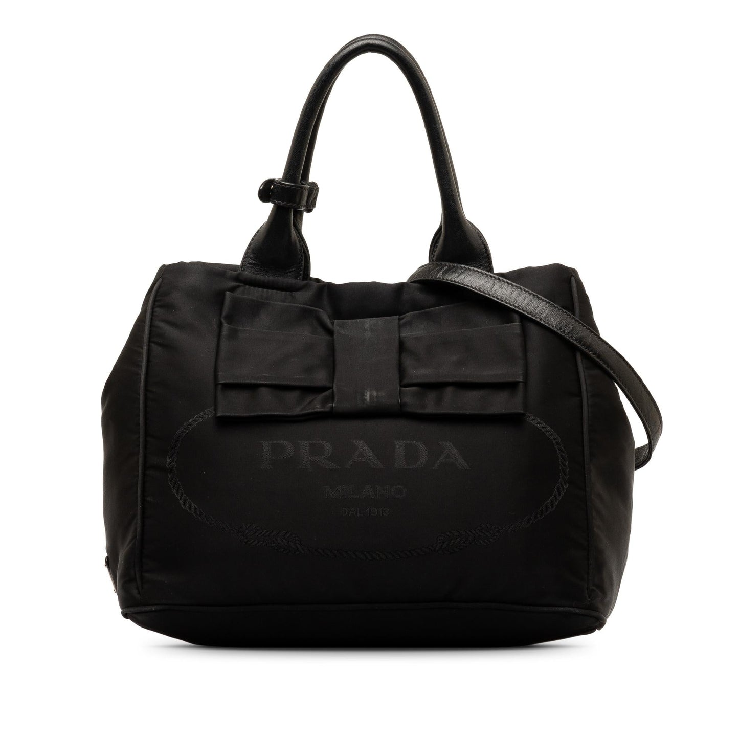 Prada Tessuto Logo Fiocco Bow Satchel (SHG-VF3Tq6)