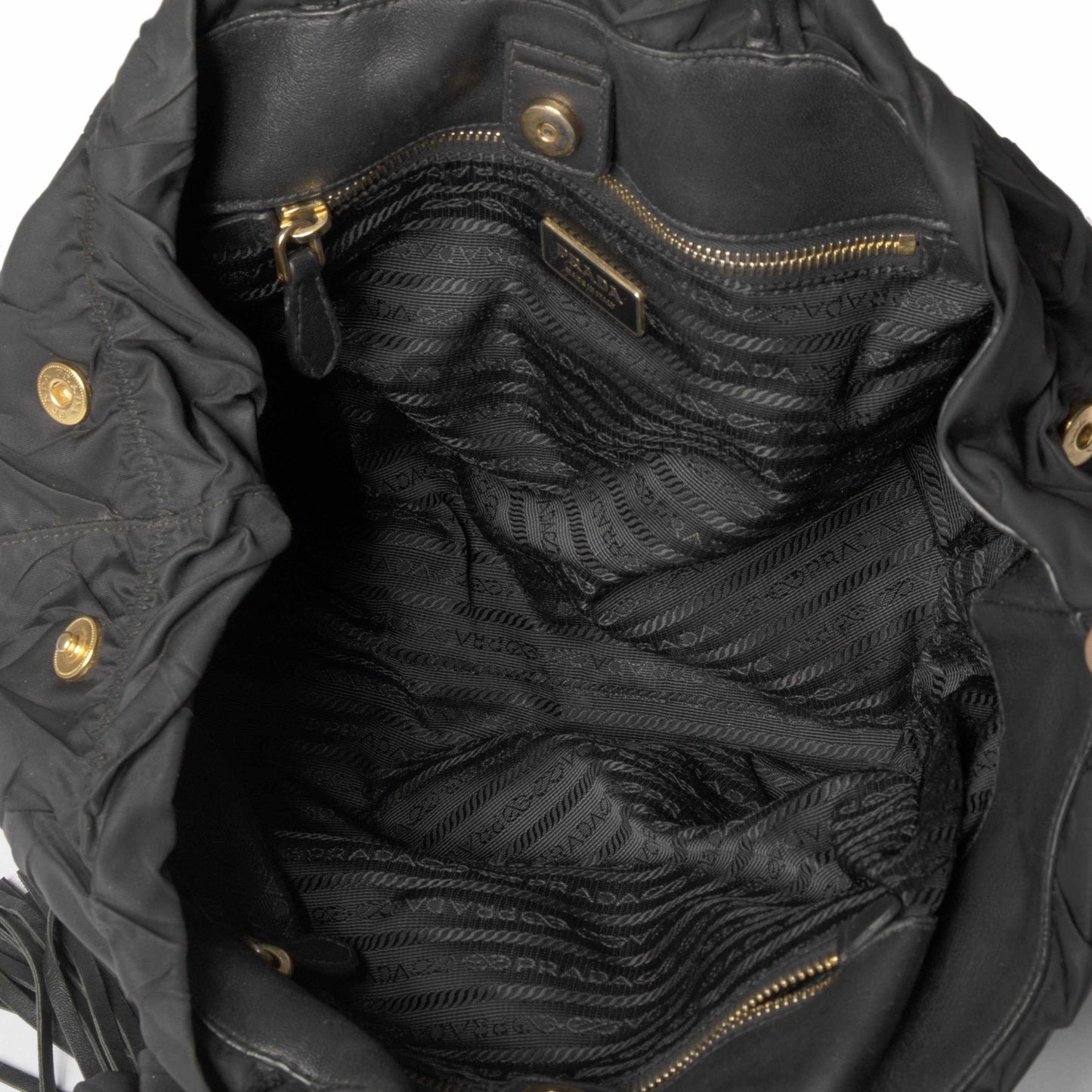 Prada Tessuto Nylon Tassel Handbag