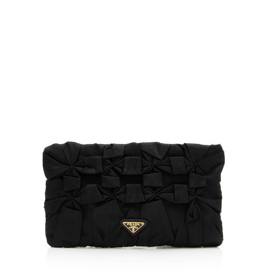 Prada Tessuto Origami Diamond Pleated Clutch