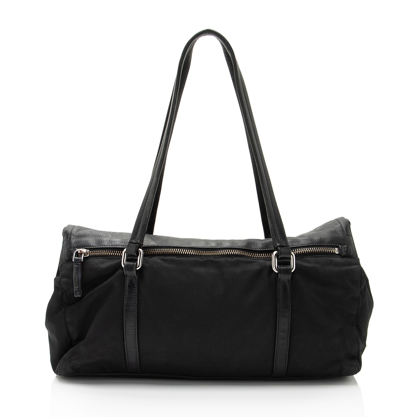 Prada Tessuto Pushlock Foldover Satchel (SHF-npkPQP)