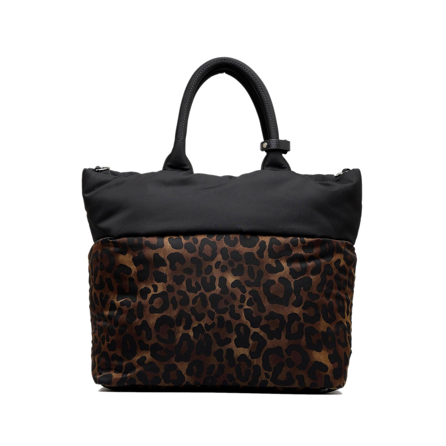 Prada Tessuto Reversible Leopard Print Satchel (SHG-8XErkH)