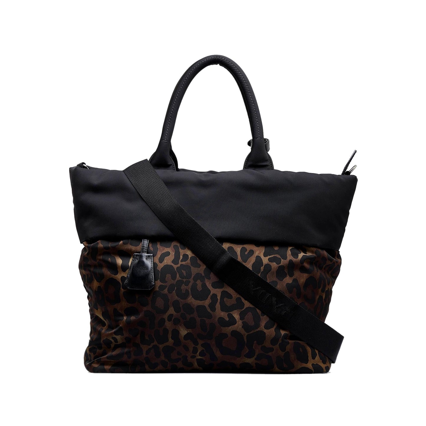 Prada Tessuto Reversible Leopard Print Satchel (SHG-8XErkH)