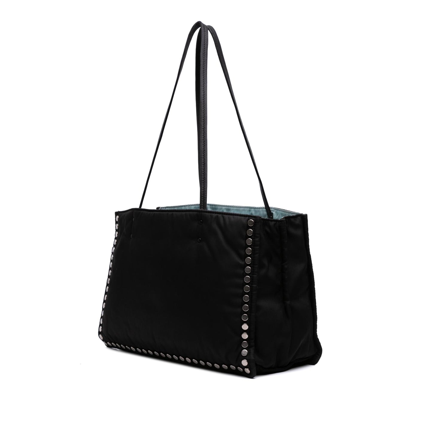 Prada Tessuto Studded Etiquette Tote
