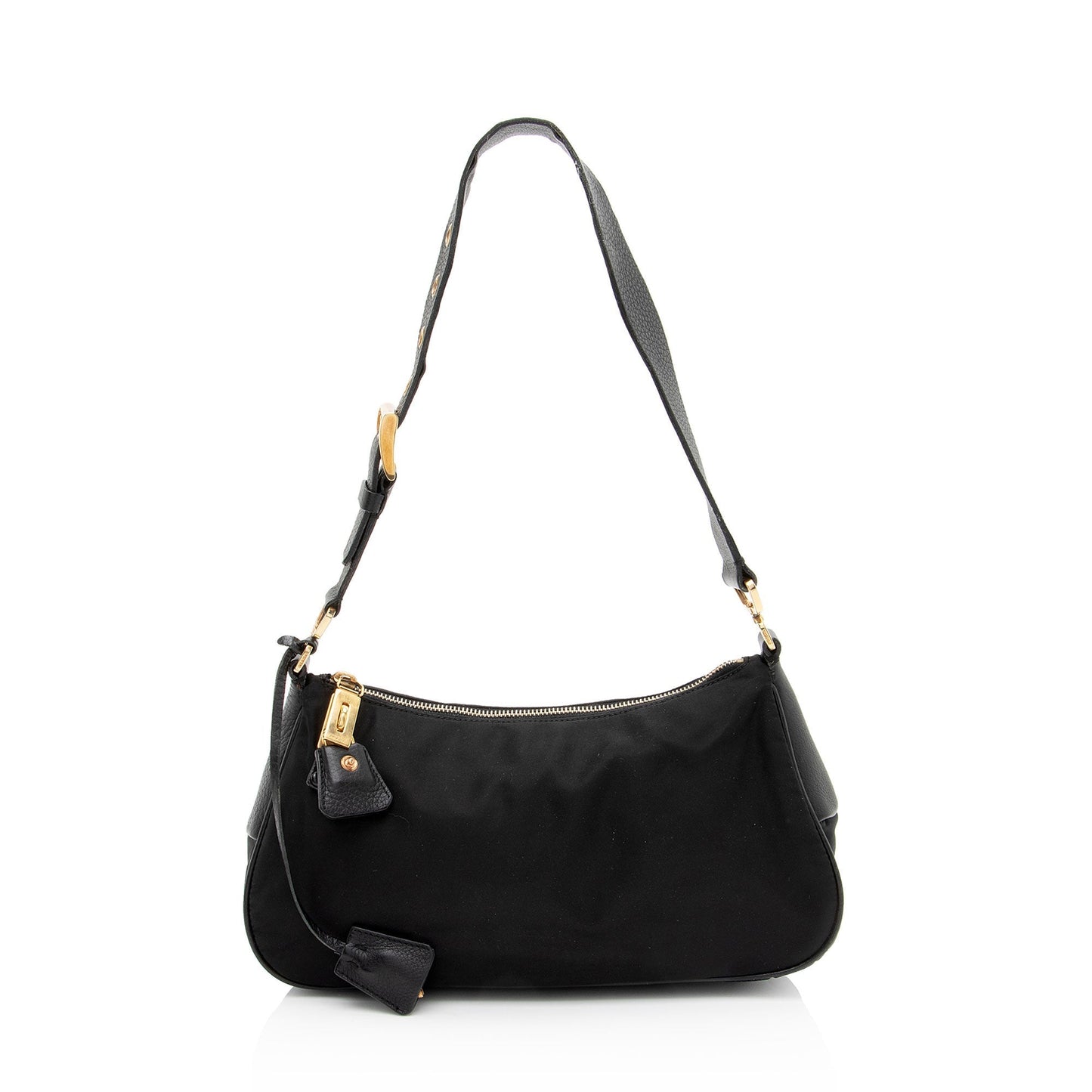 Prada Tessuto Vitello Daino Zip Lock Shoulder Bag