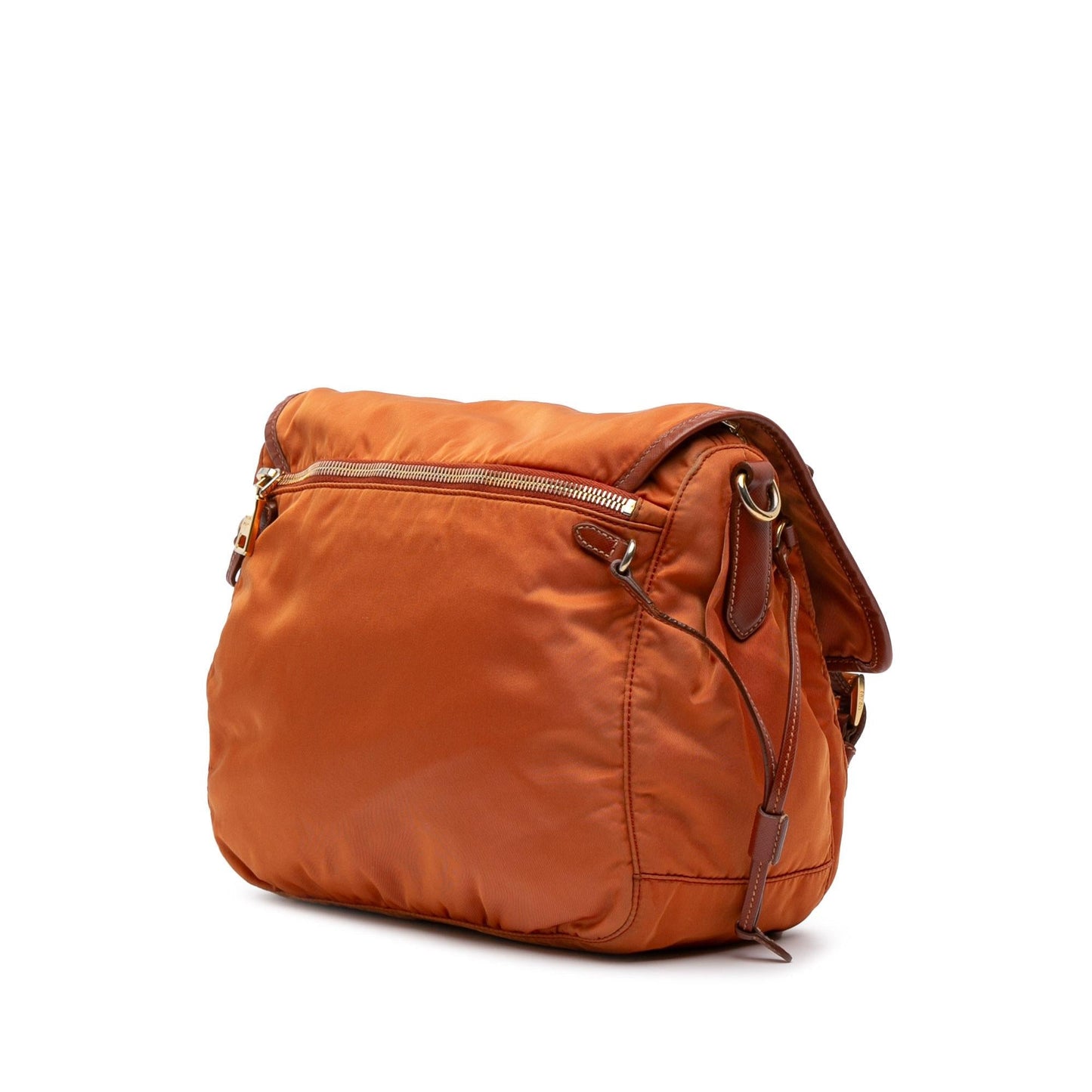 Prada Tessuto Zip Double Buckle Messenger Bag