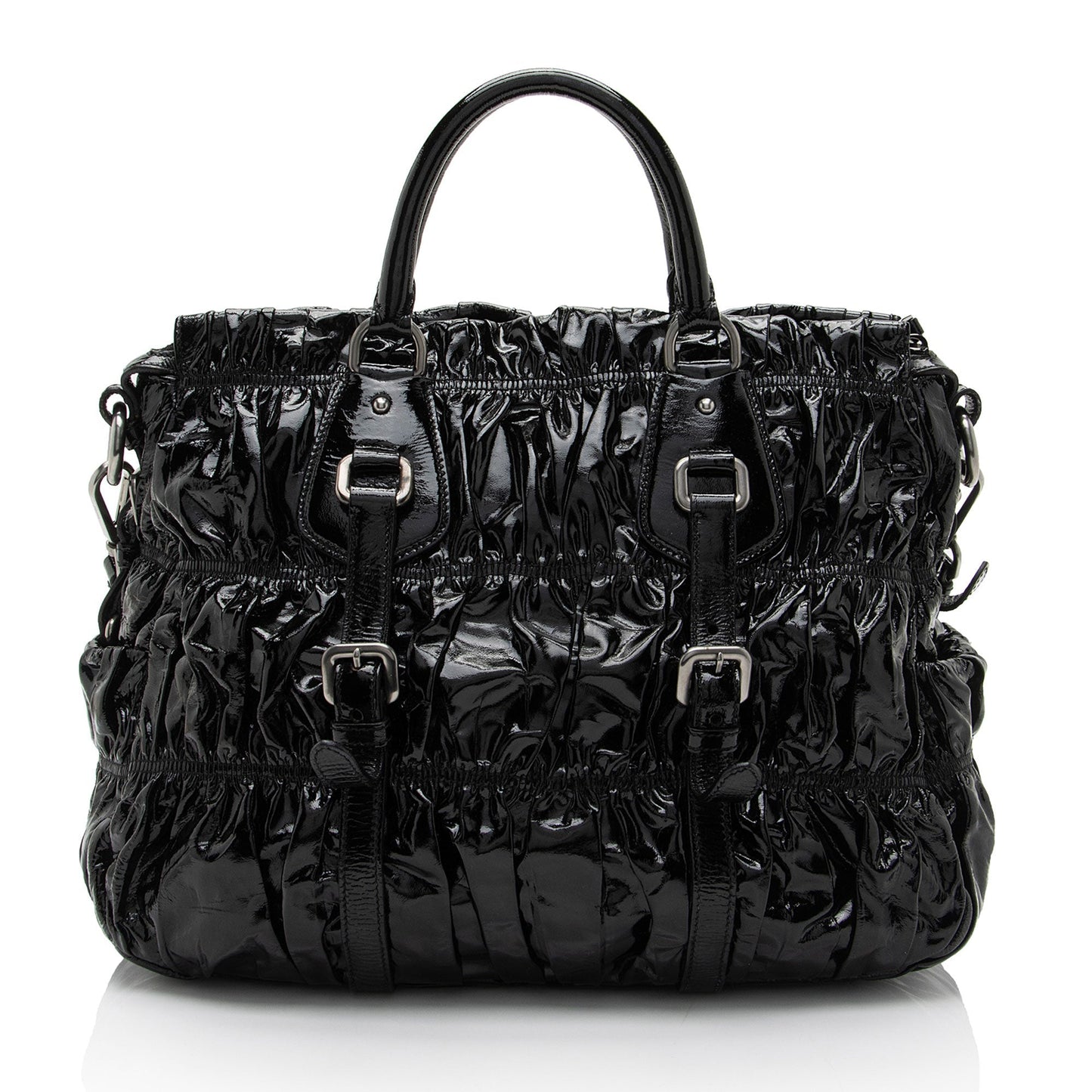 Prada Vernice Gaufre Large Satchel