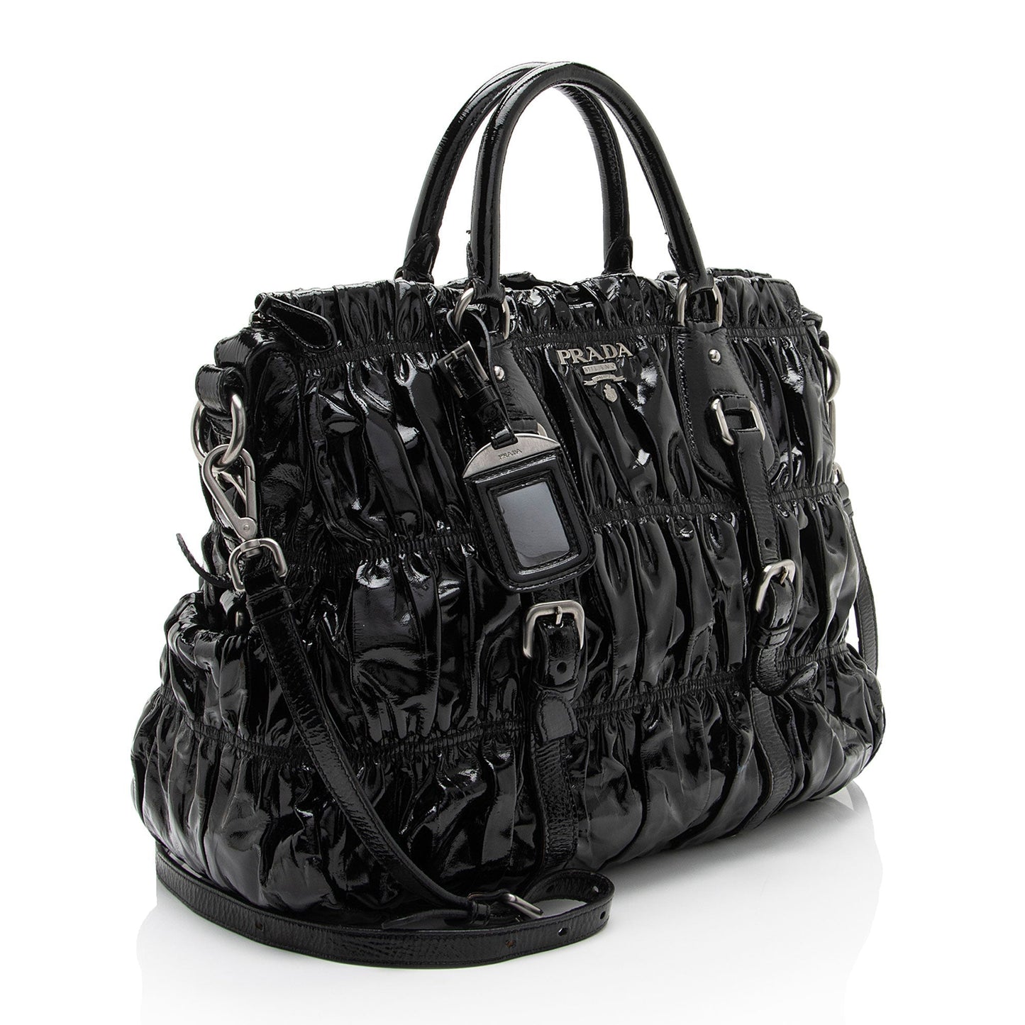 Prada Vernice Gaufre Large Satchel
