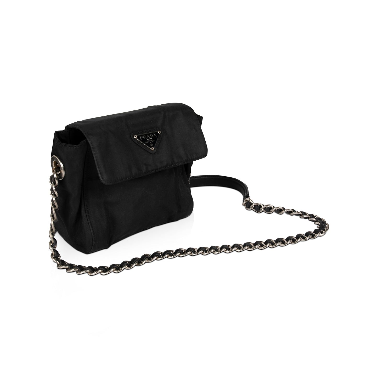 Prada Vintage Tessuto Nylon Chain Crossbody Bag
