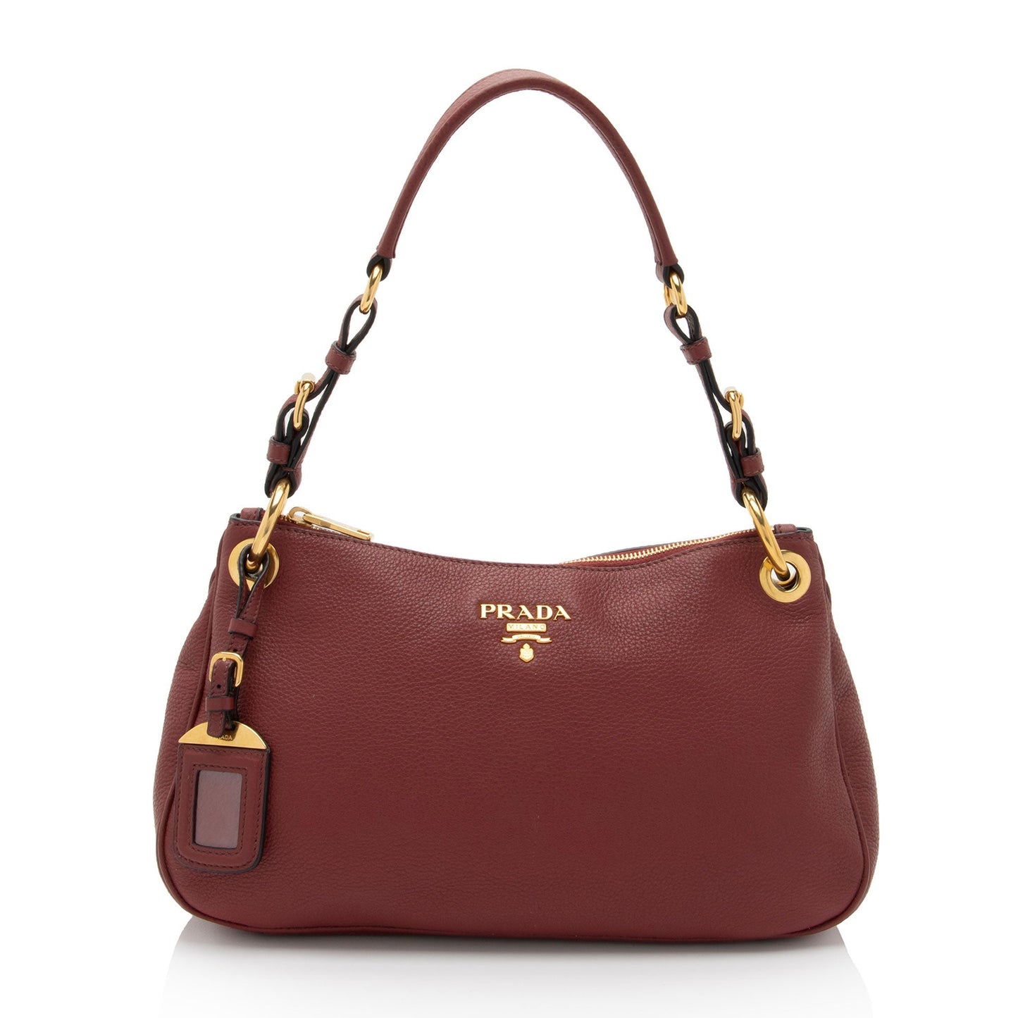 Prada Vitello Daino Belted Zip Shoulder Bag (SHF-ZmoFVU)