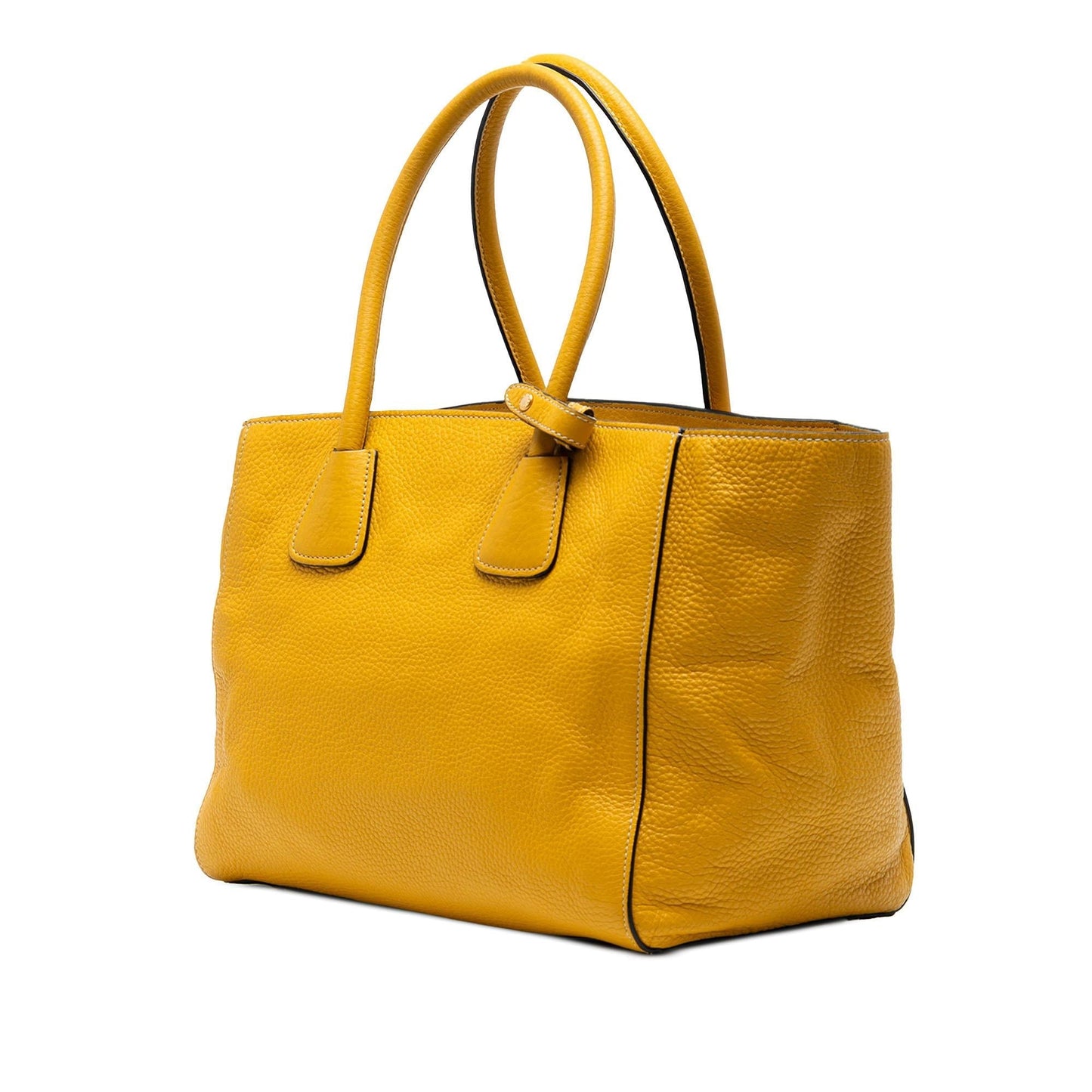 Prada Vitello Daino Front Pocket Open Convertible Tote