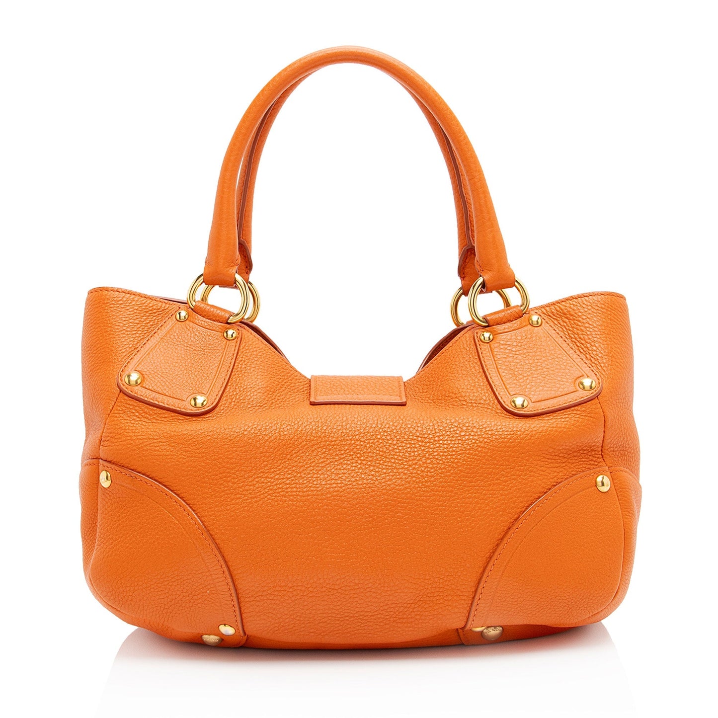 Prada Vitello Daino Leather Pushlock Tote (SHF-IjN3St)