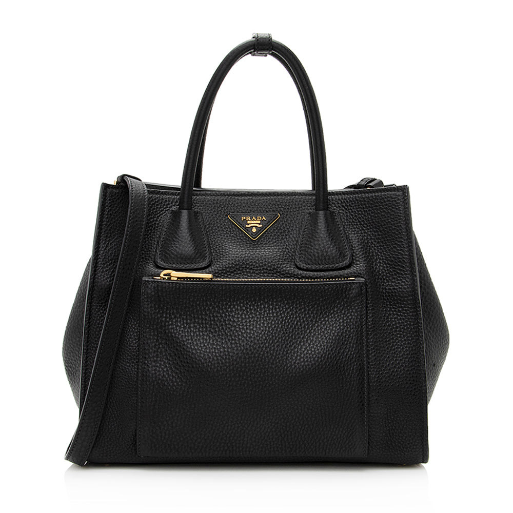 Prada Vitello Daino Leather Twin Pocket Tote (SHF-20265)