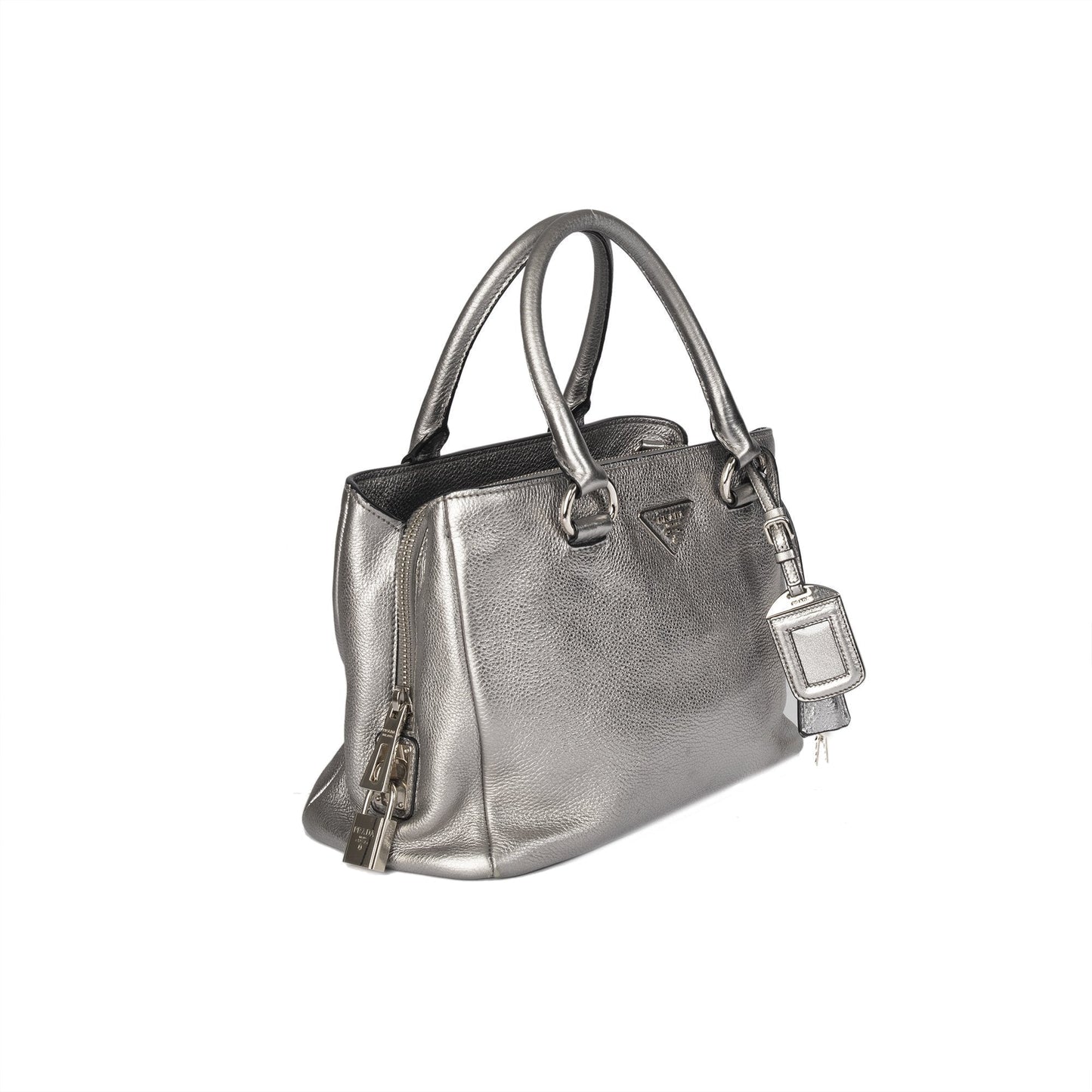 Prada Vitello Daino Metallic Shopping Tote