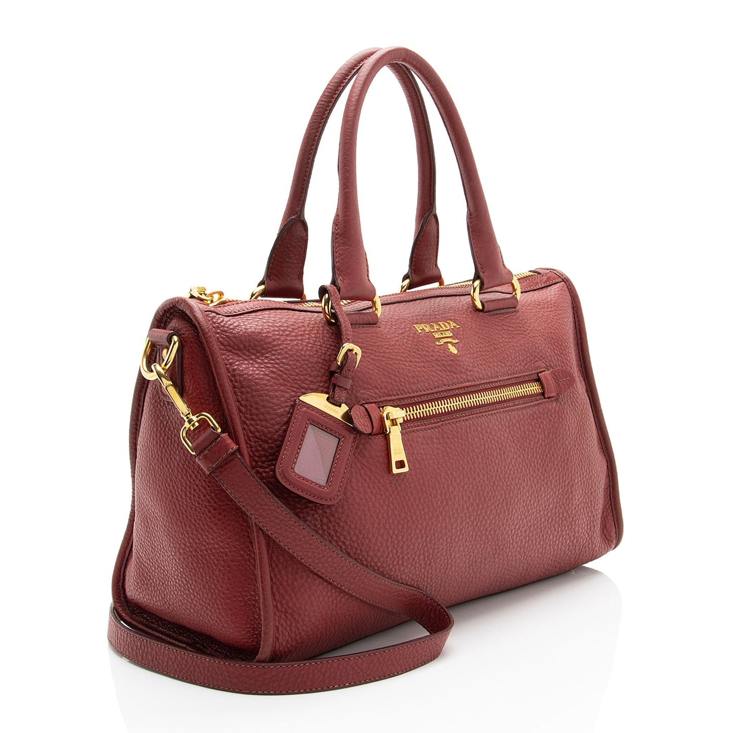 Prada Vitello Daino Zip Satchel (SHF-aIiCAo)