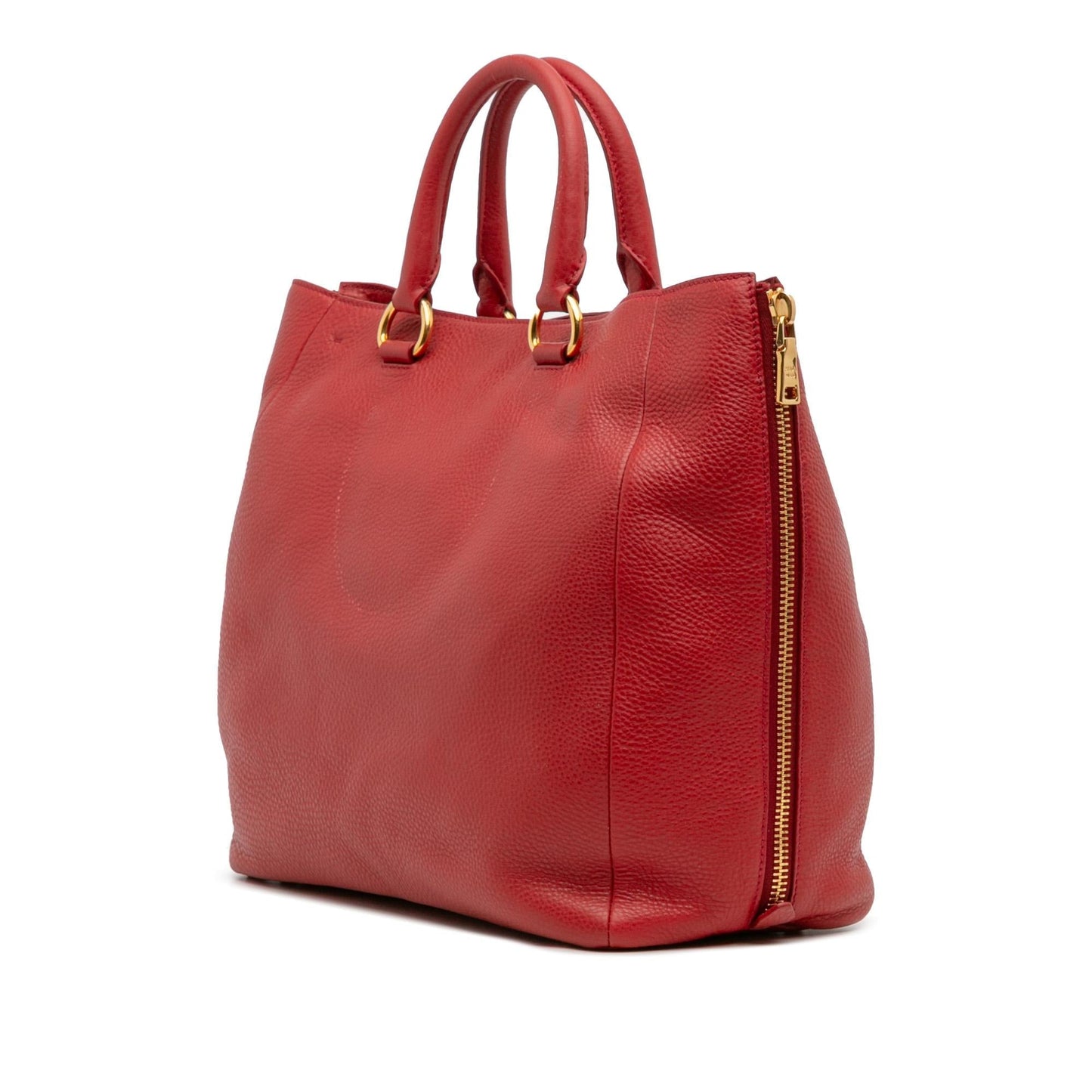 Prada Vitello Daino Side Zip Convertible Tote