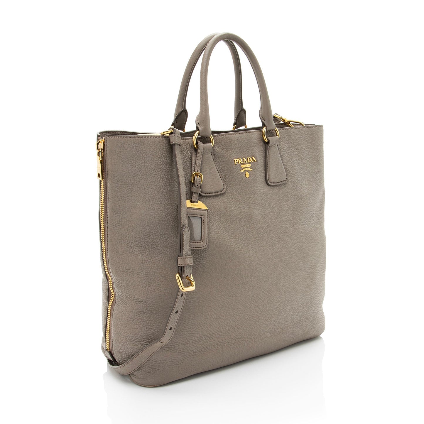 Prada Vitello Daino Side Zip Tote