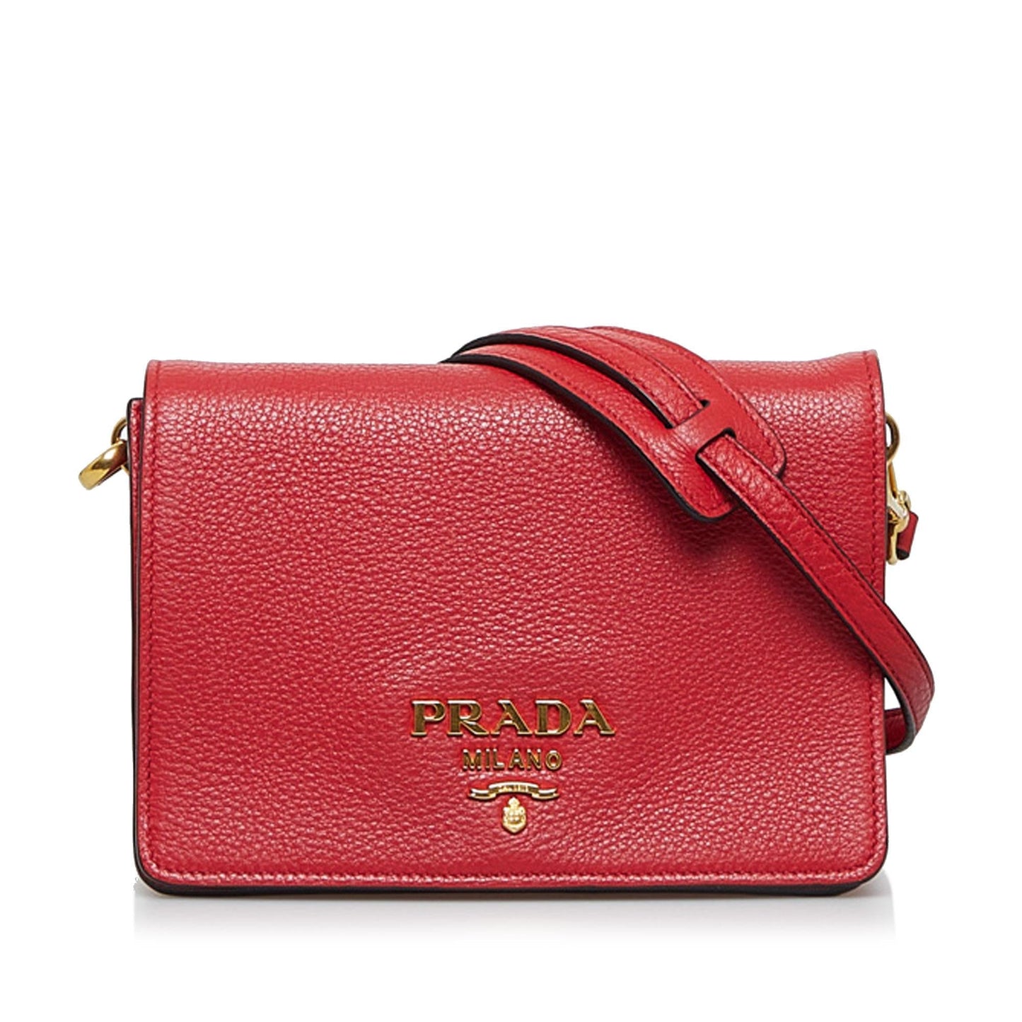 Prada Vitello Daino Small Flap Crossbody Bag (SHG-BJdk4X)