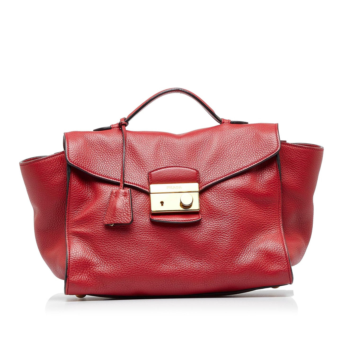 Prada Vitello Daino Sound Lock Satchel (SHG-Telq0f)