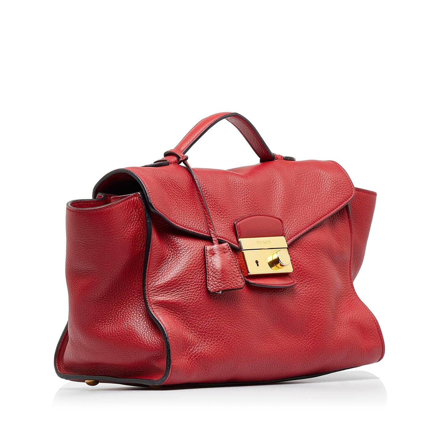 Prada Vitello Daino Sound Lock Satchel (SHG-Telq0f)