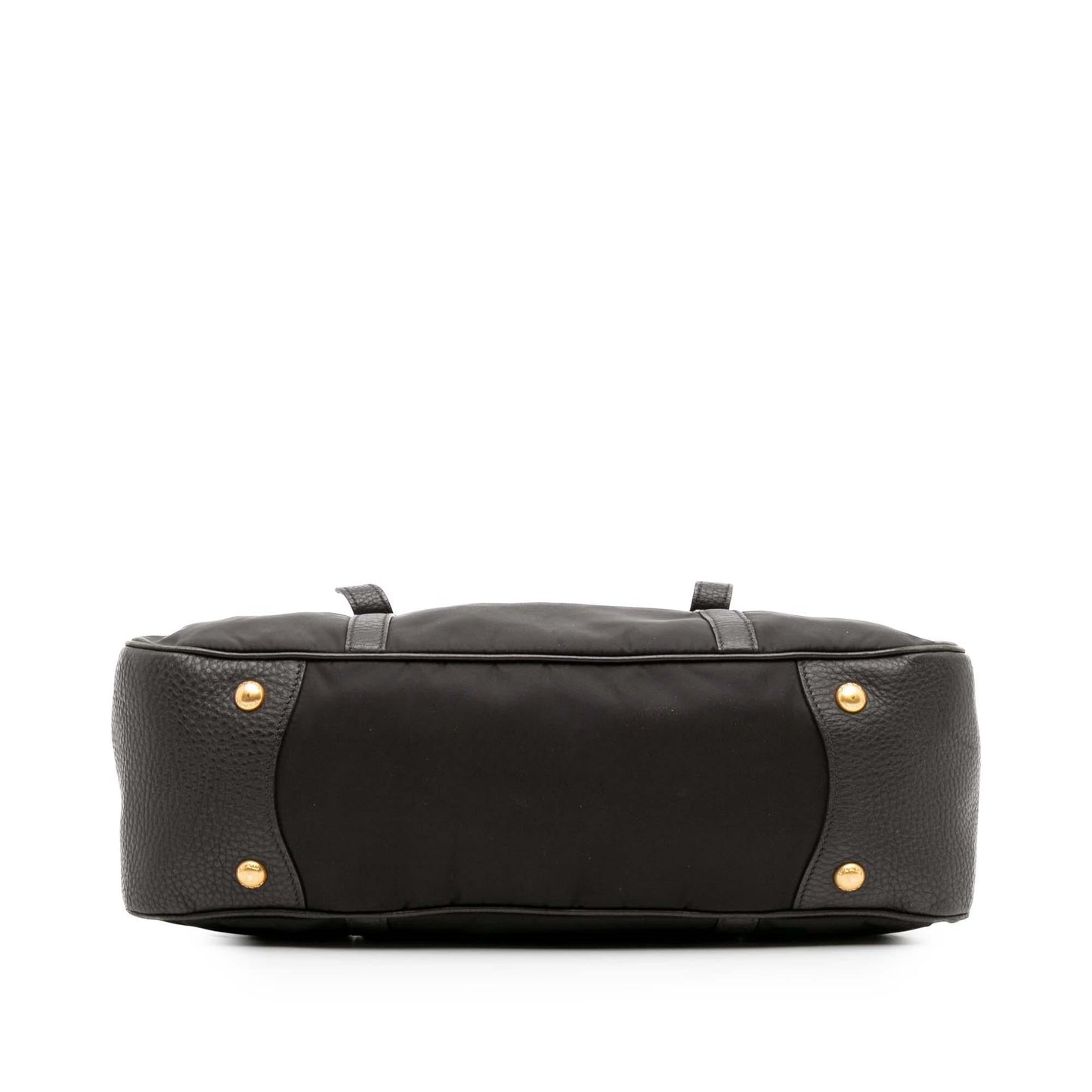 Prada Vitello Daino Trimmed Tessuto Zip Top Satchel