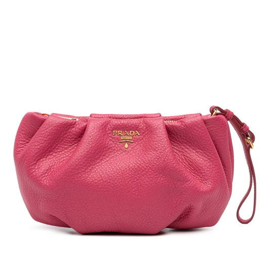 Prada Vitello Daino Wristlet Clutch