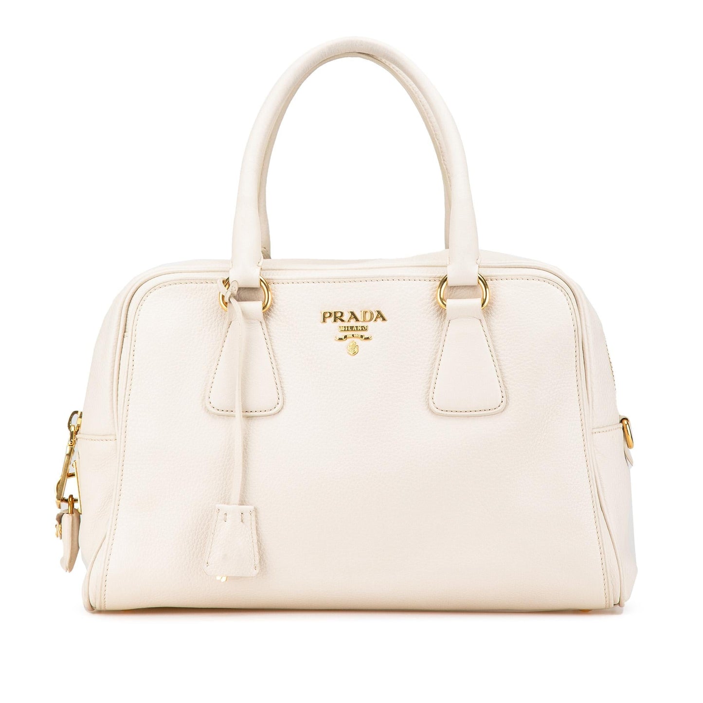Prada Vitello Daino Zip Top Convertible Tote