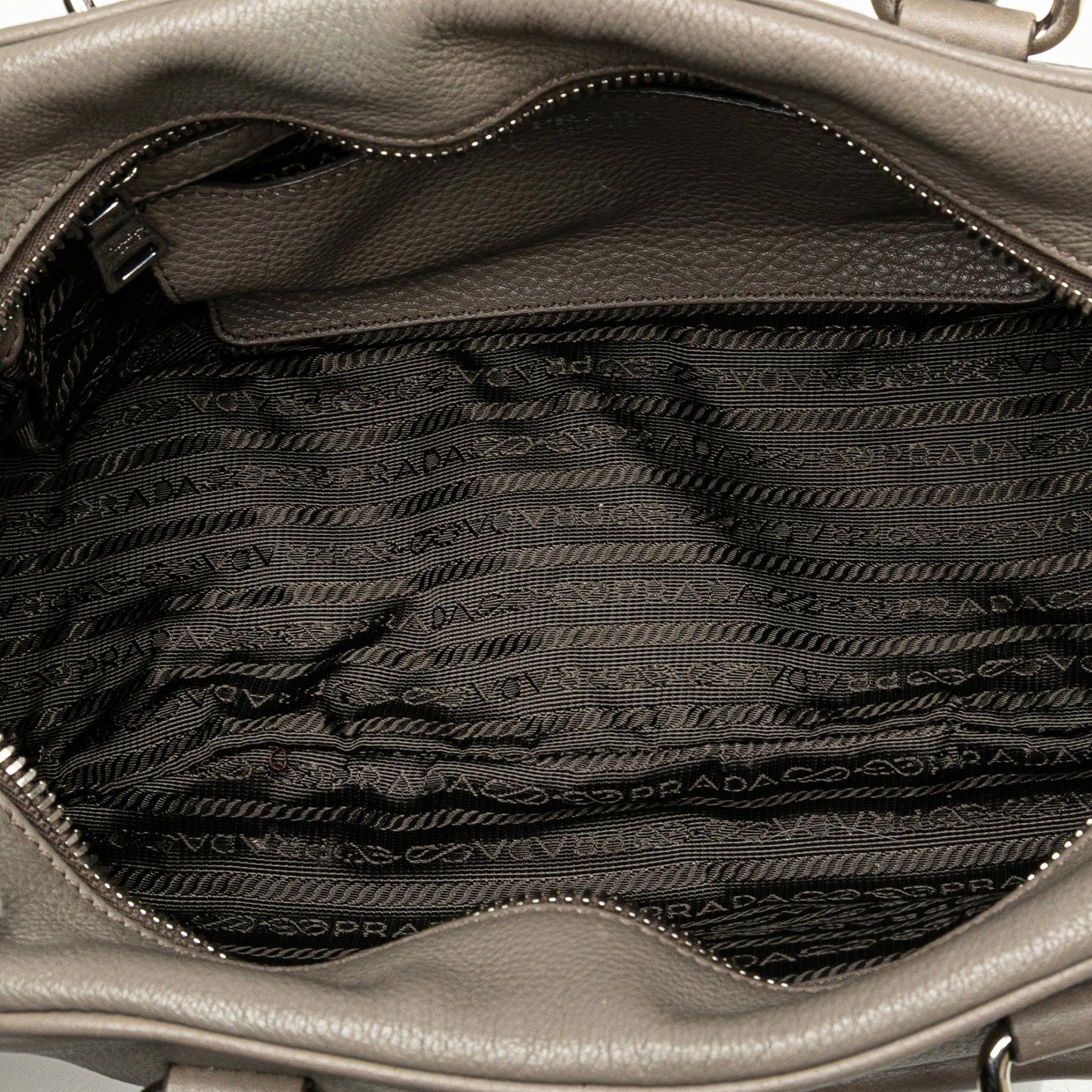 Prada Vitello Daino Zip Top Satchel