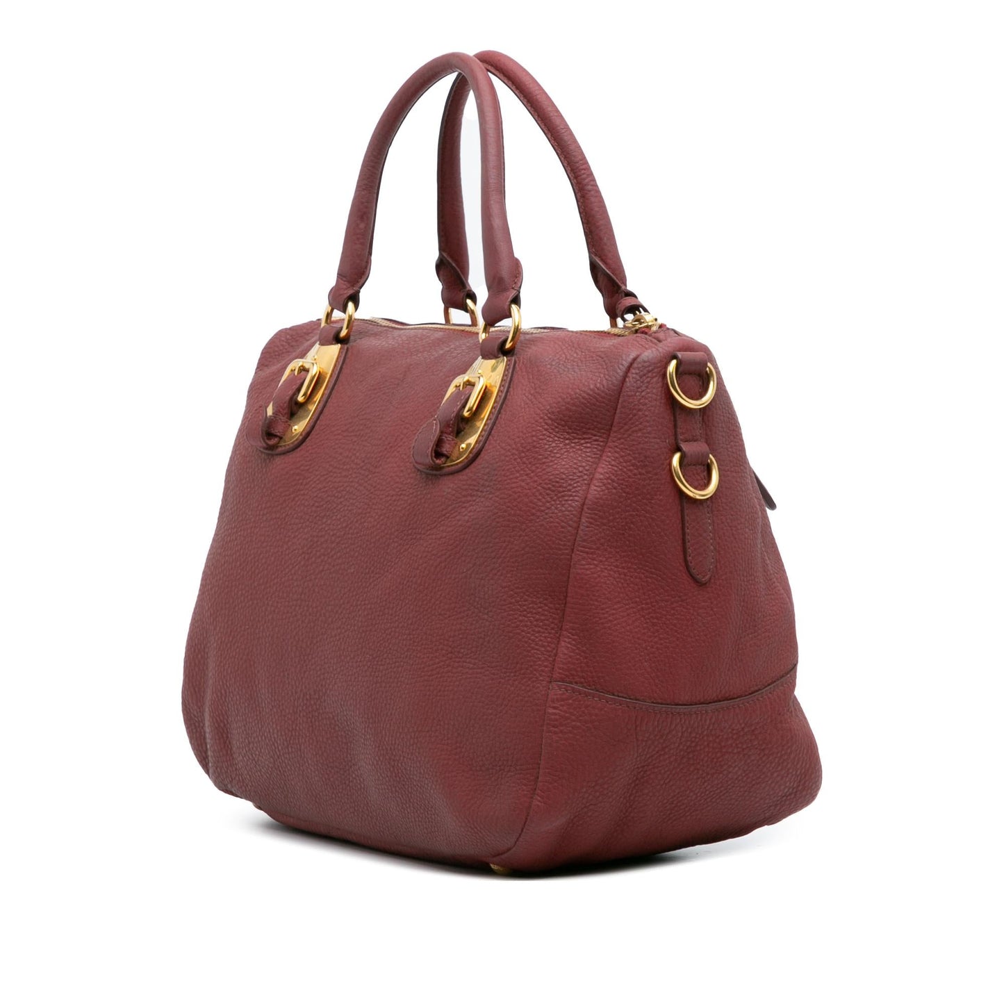 Prada Vitello Daino Zip Top Satchel