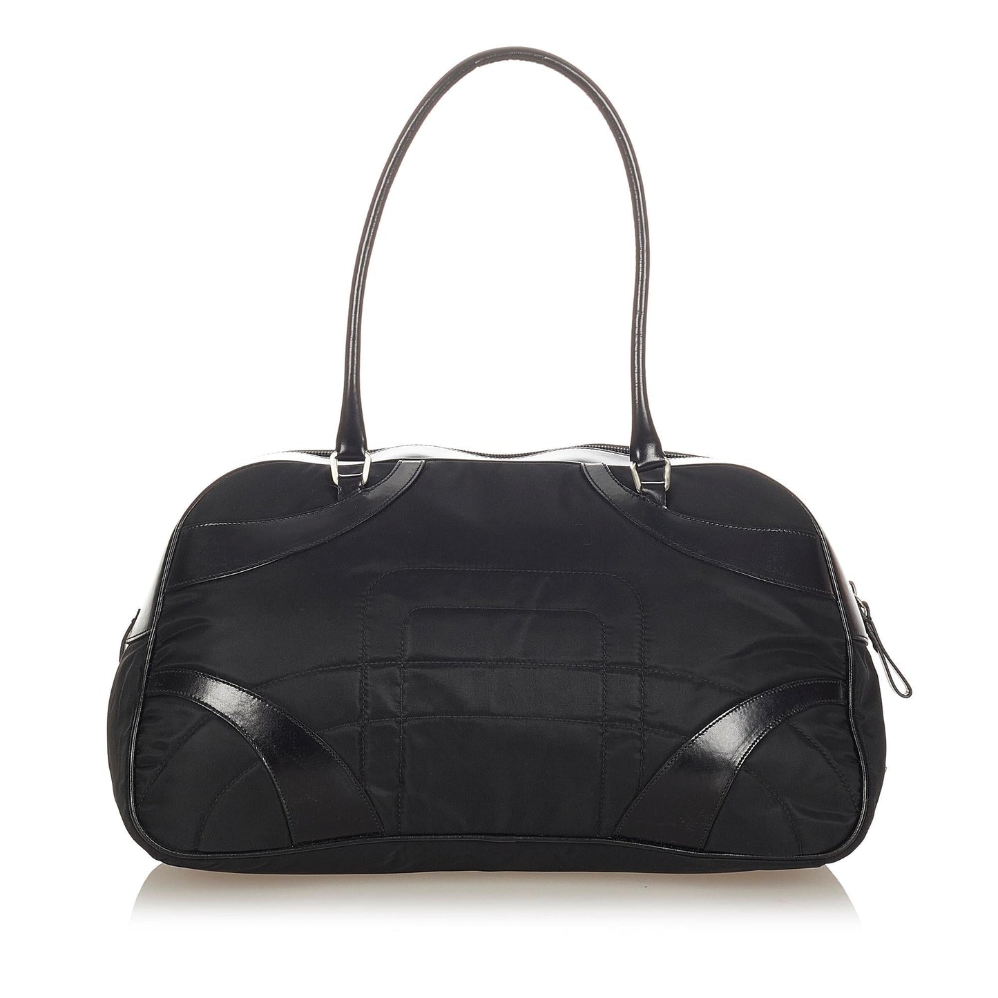 Prada Vitello Drive Nylon Bowler Bag (SHG-31757)